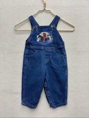 Blooz | 18M vintage Denim Blue Kids Overalls Embroidered Front Pocket western